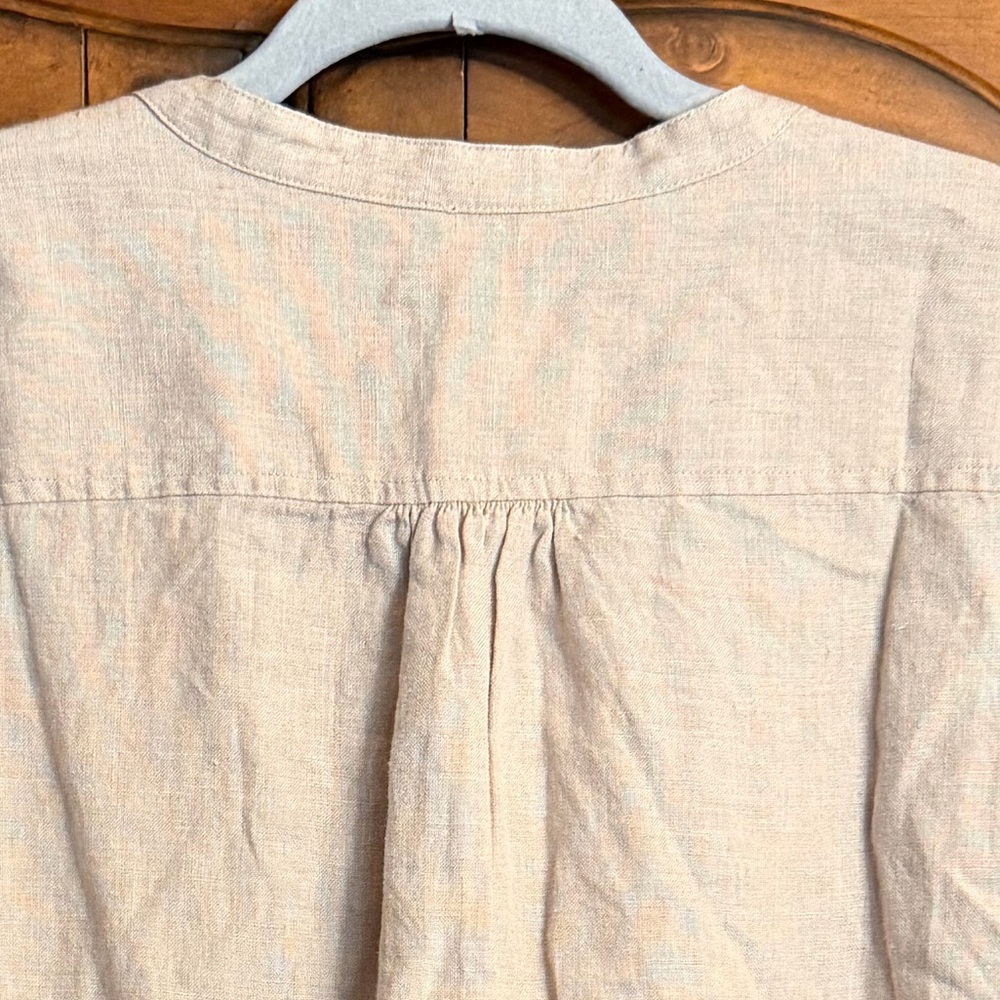 J. Crew | Baird McNutt Irish Linen Top Long Sleeve Blouse Size 14T - Picture 9 of 11